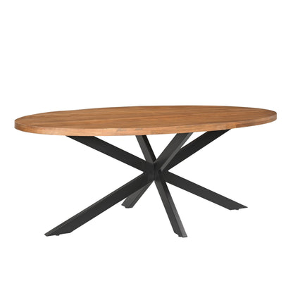 Eettafel Rocky Pecan 210cm van Livingfurn, L210cm x B100cm x H76cm