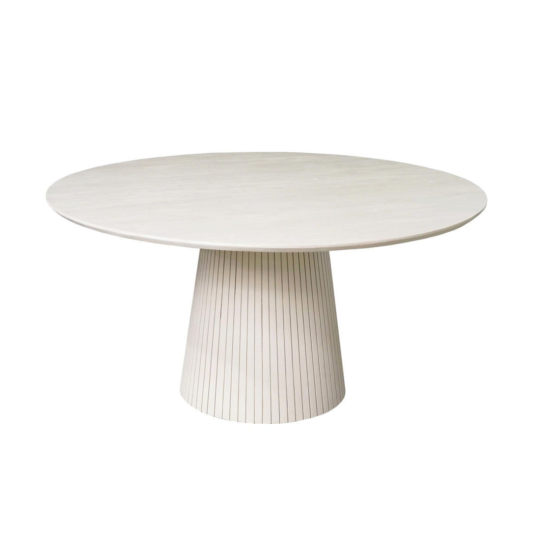 Ronde eettafel Solana van Starfurn in zandkleurig mangohout met een diameter van 150 cm
