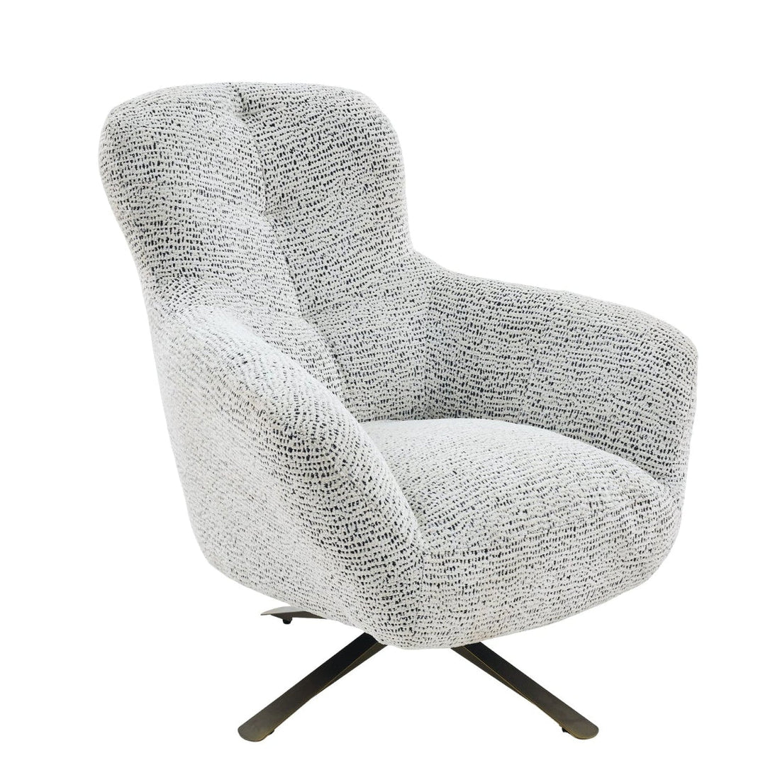 Fauteuil Nena Beige van Starfurn, draaibare fauteuil in zachte beige gemêleerde stof