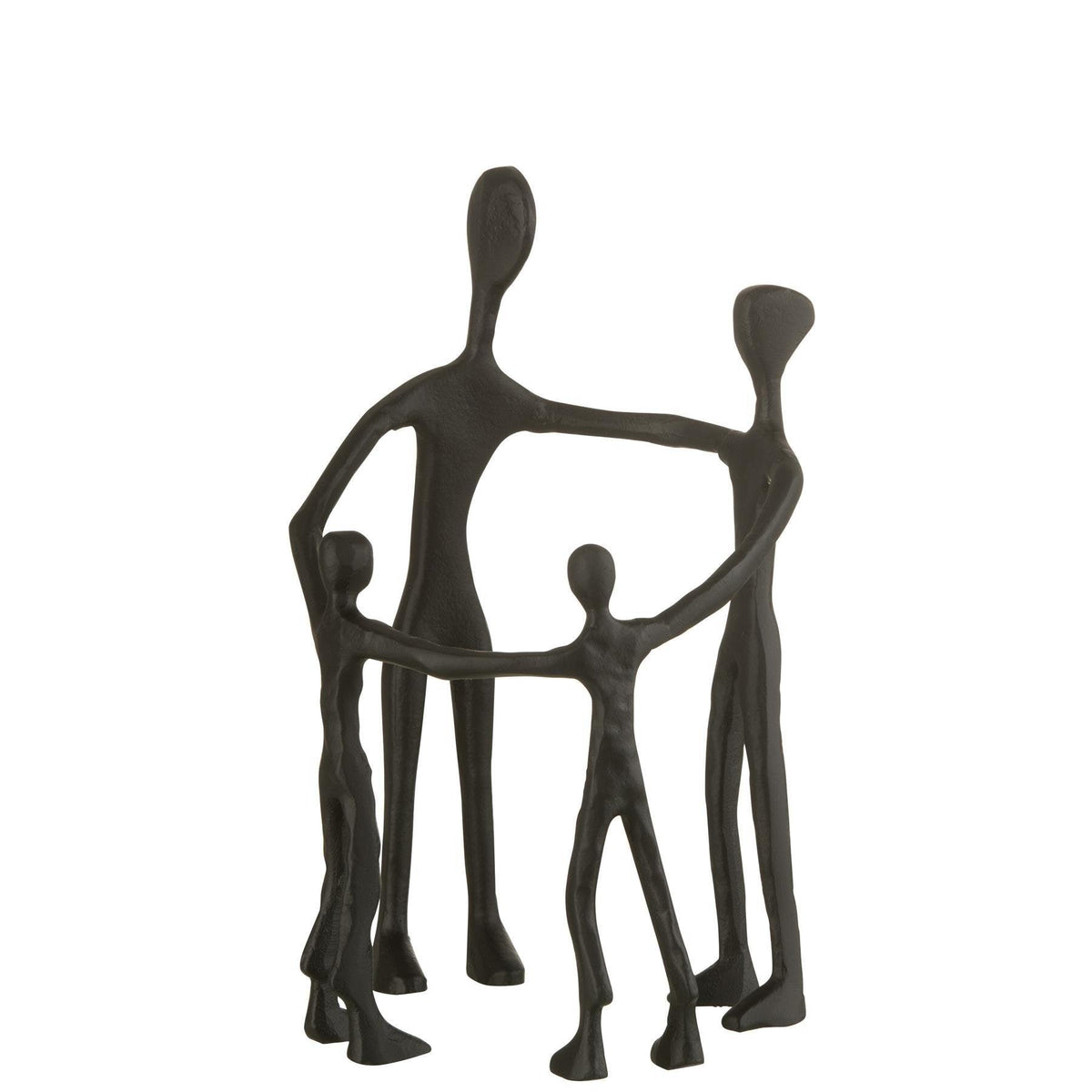 Figuur Familie Kring Aluminium Zwart - Beeld - J-Line - livinglovely.nl