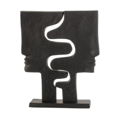 Figuur Gezichten Op Voet Aluminium - Beeld - J-Line - livinglovely.nl
