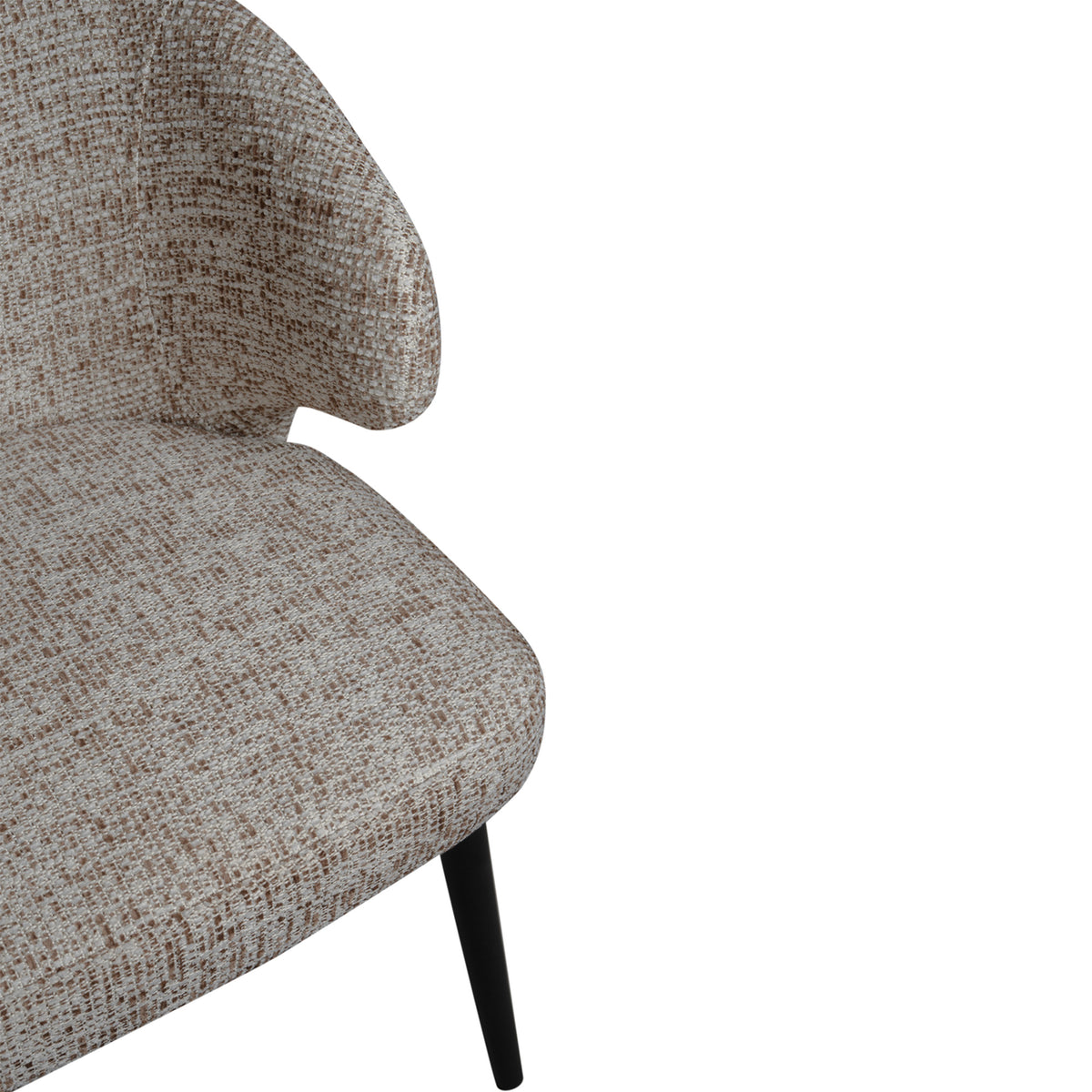 Fiori Brown Mois 05 eetkamerstoel van PTMD, detail van de zitting en rugleuning