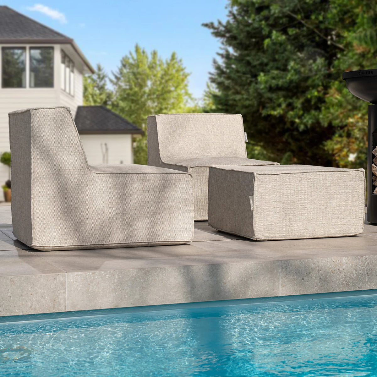 Fixed Square Pouf Boho Taupe - Laui Lounge™ - Poef - Laui Lounge - livinglovely.nl