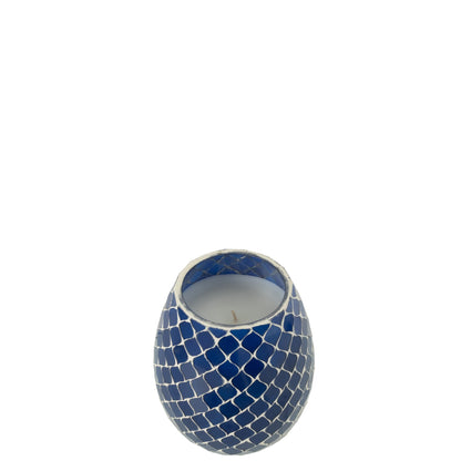 Duftlys Mia Mosaik Blå Small-90u J-Line
