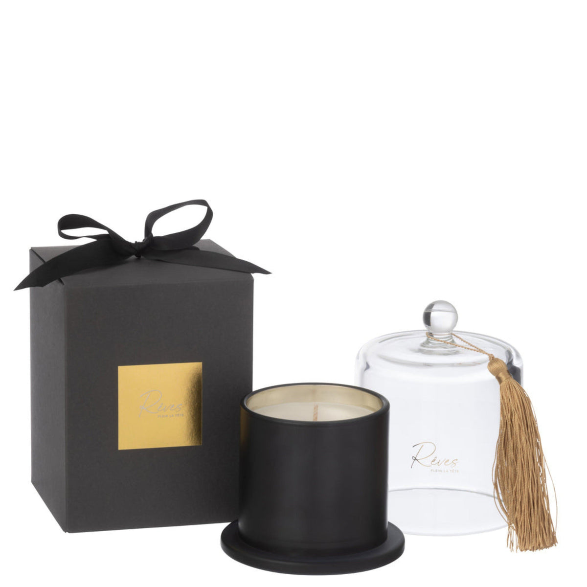 Geurkaars Stolp Reves Noir Large 65uur - Geurkaars - J-Line - livinglovely.nl
