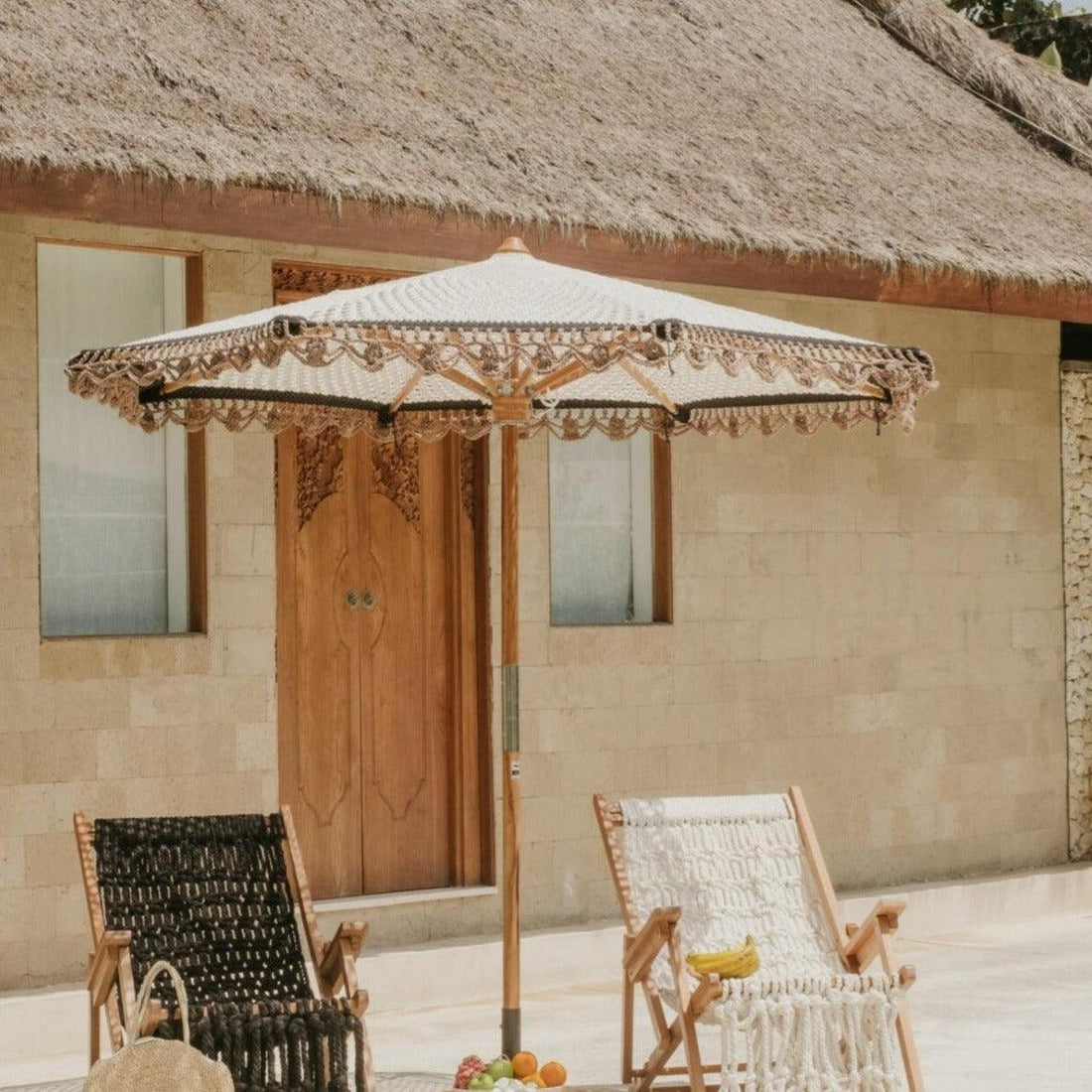 Handgeknoopte Parasol - Casablanca - 250cm - Handgeknoopte parasol - Todo Bien - livinglovely.nl