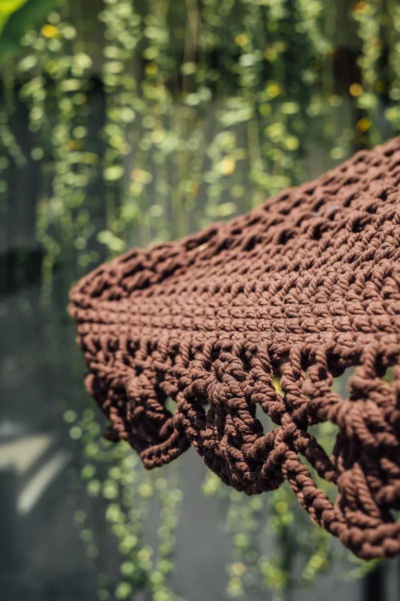Handgeknoopte Parasol - Flower Bruin Rond - 250cm - Handgeknoopte parasol - Todo Bien - livinglovely.nl