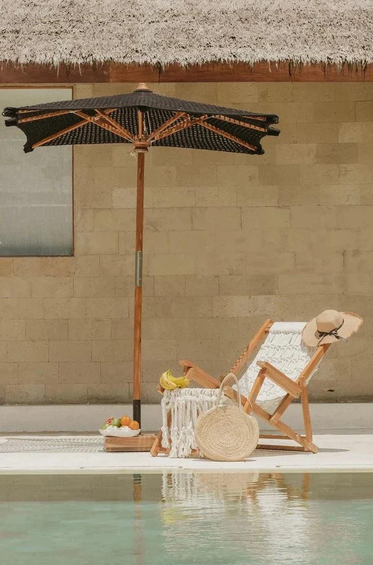Handgeknoopte Parasol - Pacific Zwart Vierkant - 250cm - Handgeknoopte parasol - Todo Bien - livinglovely.nl