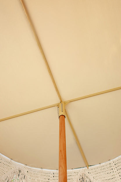 Handgeknoopte Parasol - Polynesië- Crème 250cm - Handgeknoopte parasol - Todo Bien - livinglovely.nl