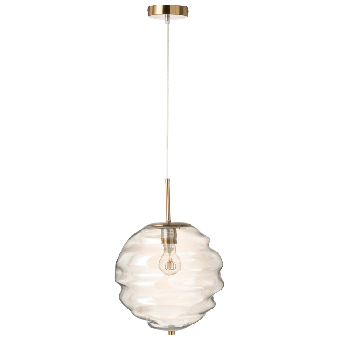 Pendellampe i glas, lys cognacfarvet, J-Line
