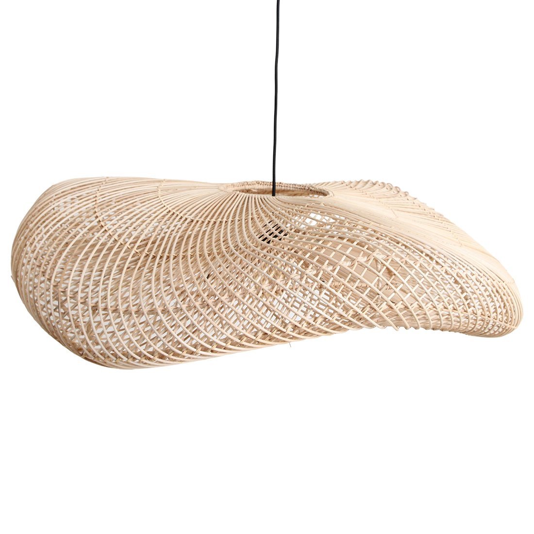 Hanglamp Wave Natural XXL Raw Materials 115x115x35cm - Hanglamp - Raw Materials - livinglovely.nl