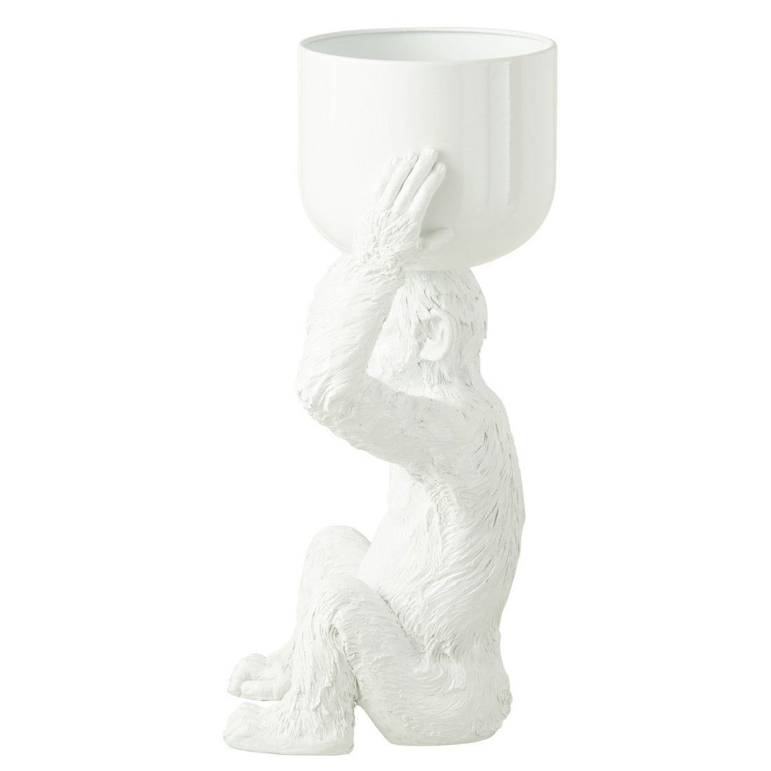 Ijsemmer Aap Polyresine Wit - Keukenaccessoire - J-Line - livinglovely.nl