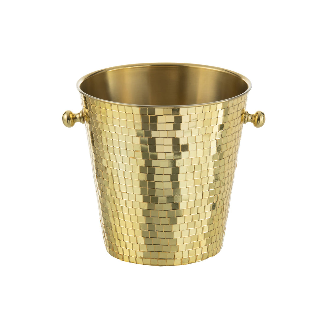 Isterningespand mosaik rustfrit stål guld J-Line