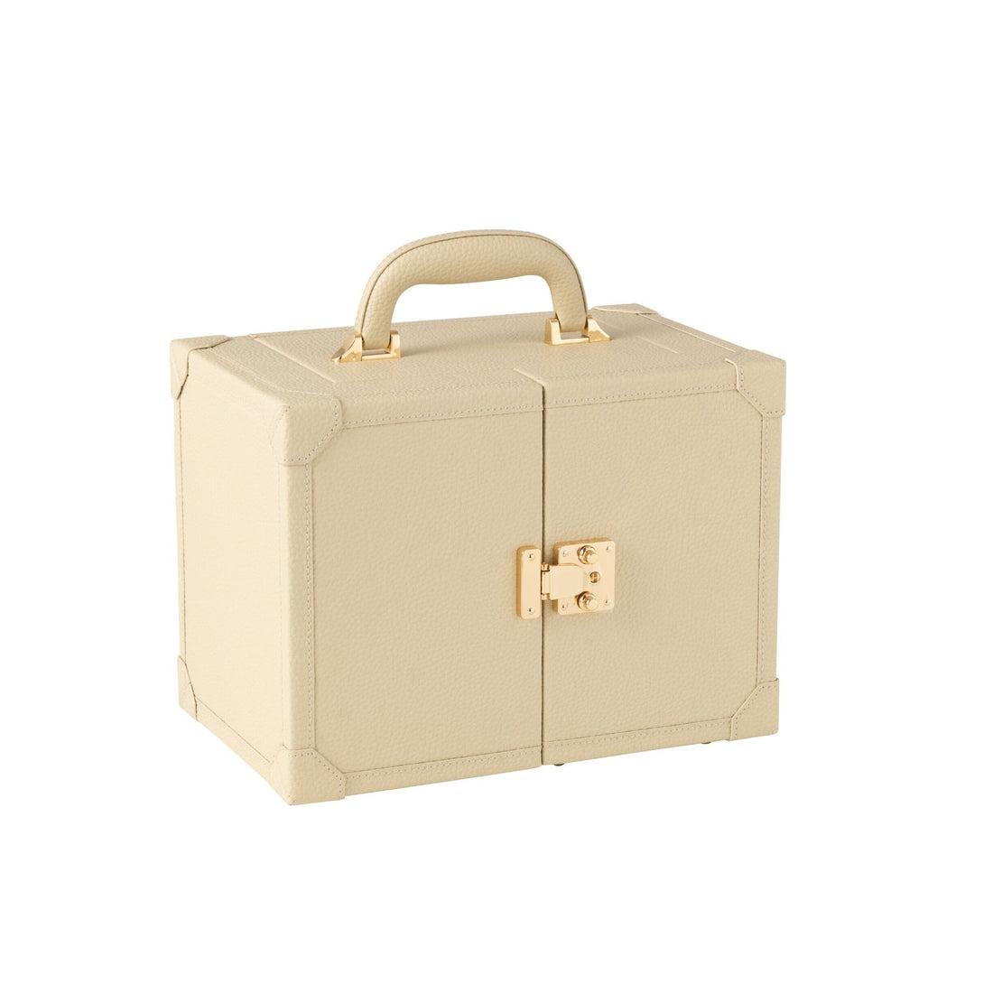 Smykkeskrin med håndtag i beige kunstlæder J-Line