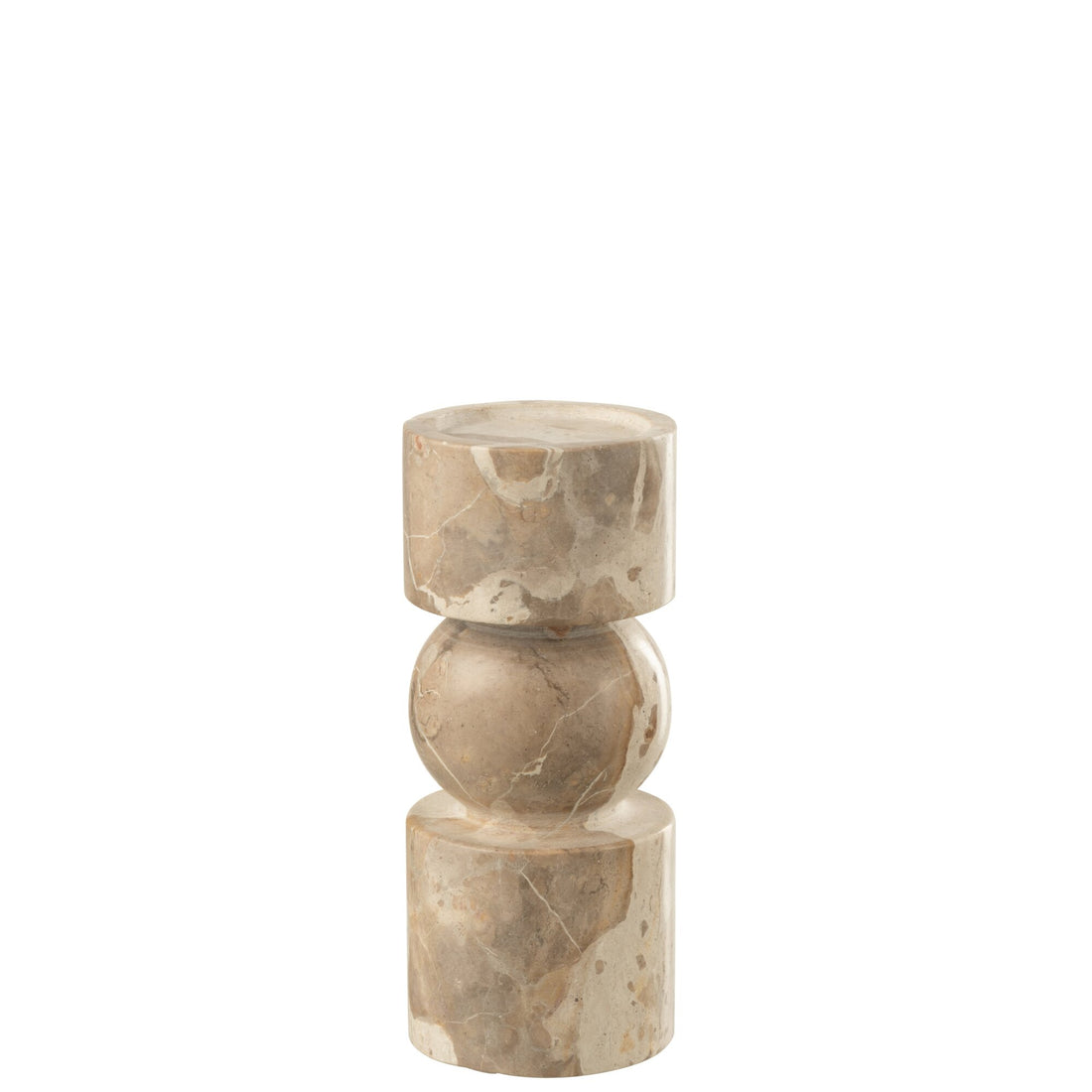 Lysestage i beige marmor, small, J-Line
