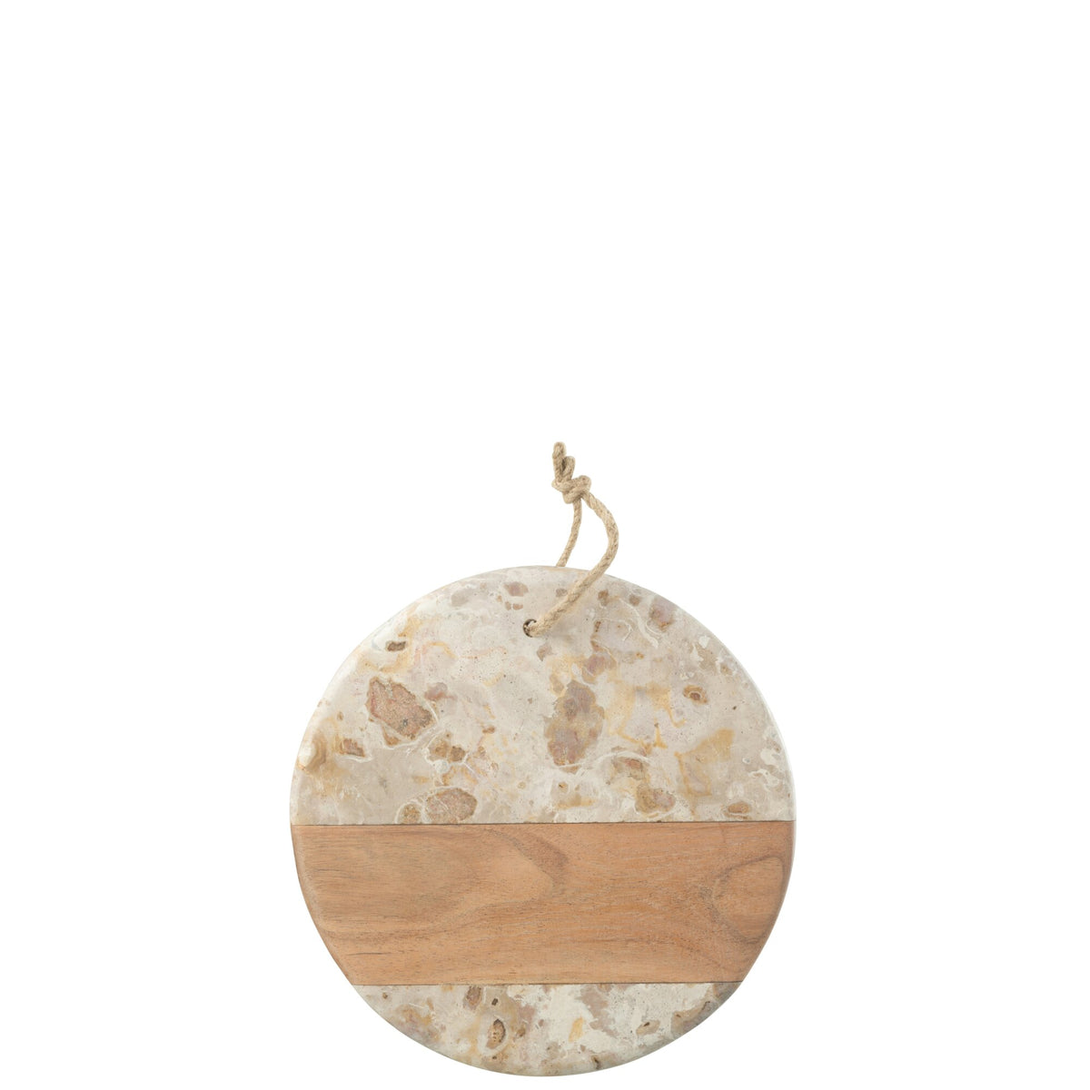 Ostebord Rundt Marmor Beige/Natur J-Line
