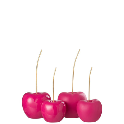 Kers Resine Blinkend/Mat Roze Small Set Van 2 - Beeld - J-Line - livinglovely.nl