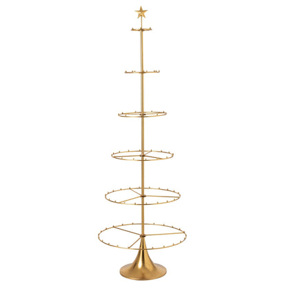 Kerstboom Open Frame Metaal Goud van J-Line, open gouden frame met vijf ringen en ster, 196cm