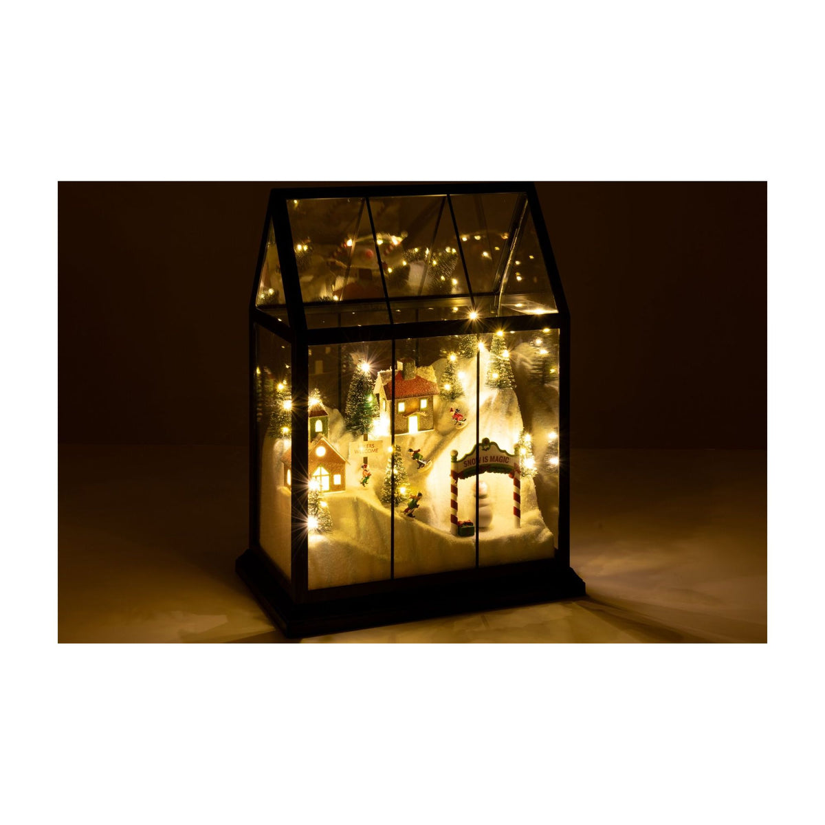 J-Line LED-glasjuleby, flerfarvet, mellemstor