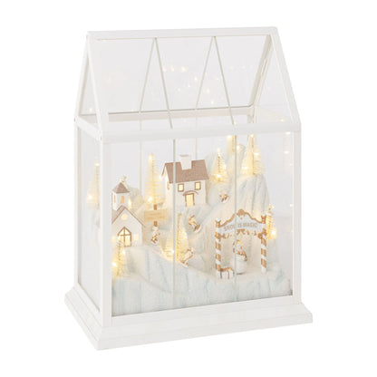 Juleby i glas, hvid/guld, mellem, J-Line