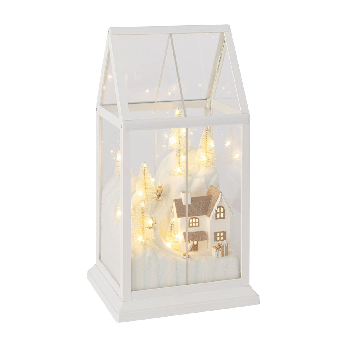 Juleby i glas, hvid/guld, lille – J-Line