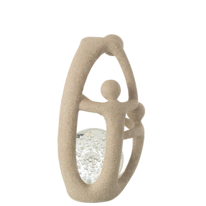 Koppel Bal Resin/Kristal Beige - Beeld - J-Line - livinglovely.nl