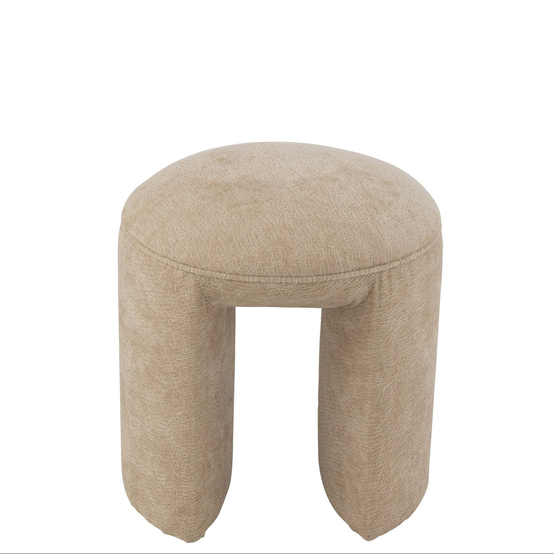 Taburet Rund Tekstil Beige J-Line