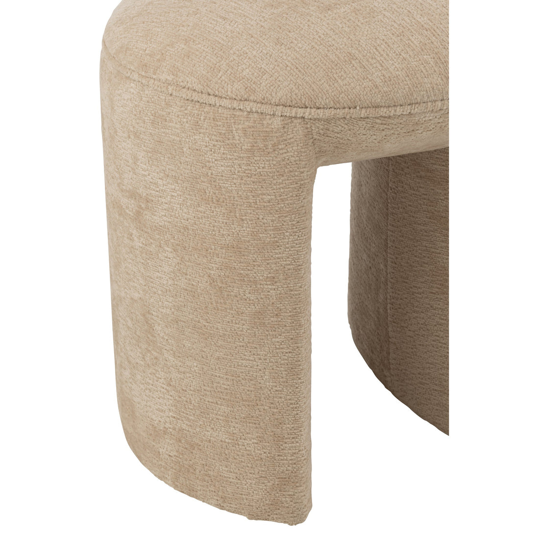 Taburet Rund Tekstil Beige J-Line