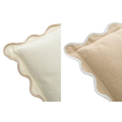 Pude skulptureret bomuld hvid/beige sæt med 2 fra J-Line