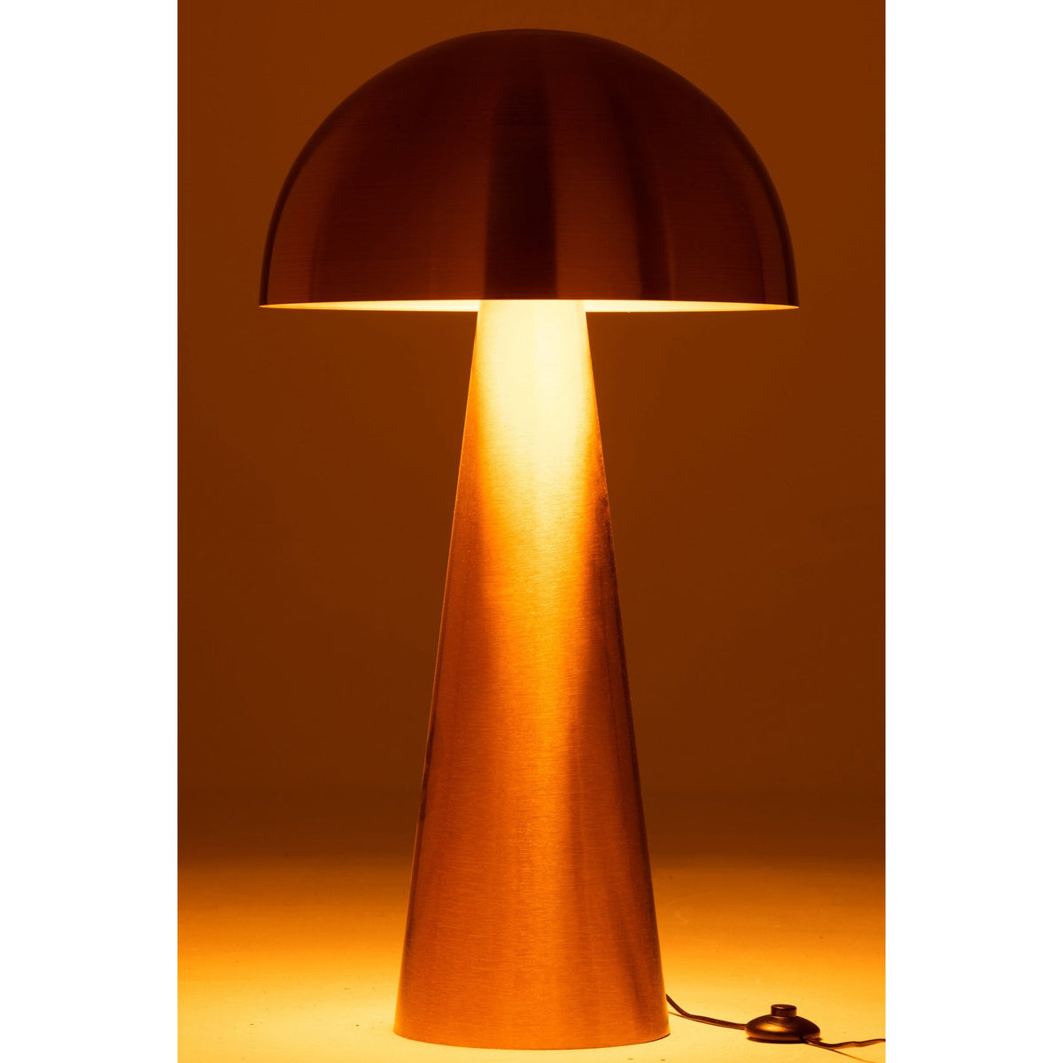 Lampe svamp metal mat guld ekstra stor J-Line