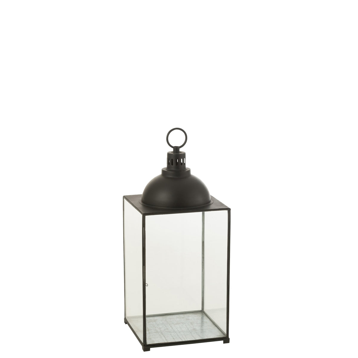 Lanterne Hagrid glas/jern sort L36 cm x B36 cm x H85 cm J-Line