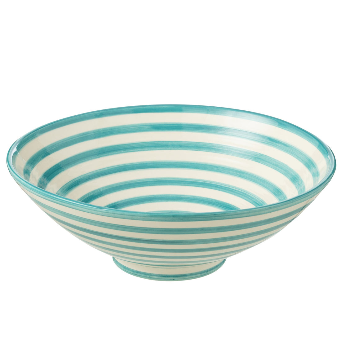 Lebrillo-skål Granada striber aqua/hvid J-Line