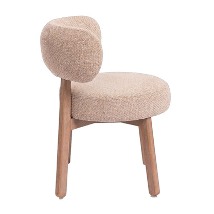 Lior Eetkamerstoel Opulence Taupe van PTMD, gestoffeerde eetkamerstoel met pocketvering in de zitting