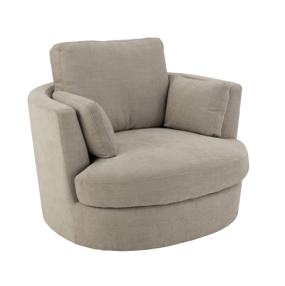 Loungestol Swivel Træ/Tekstil Grå - J-Line
