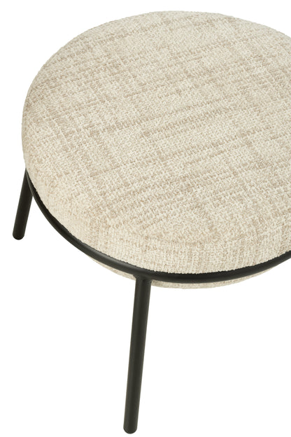 Loungstoel + krukje Napoli Beige J-Line - Loungestoel - J-Line - livinglovely.nl