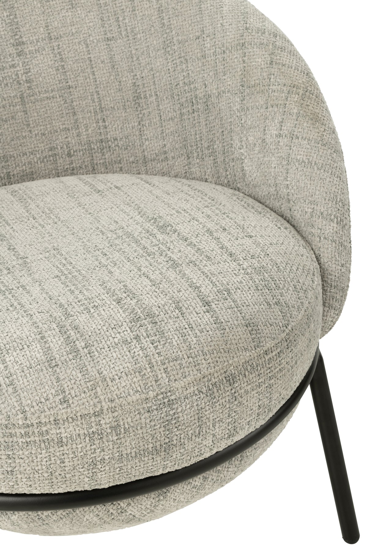 Loungstoel + krukje Napoli Grijs J-Line - Loungestoel - J-Line - livinglovely.nl