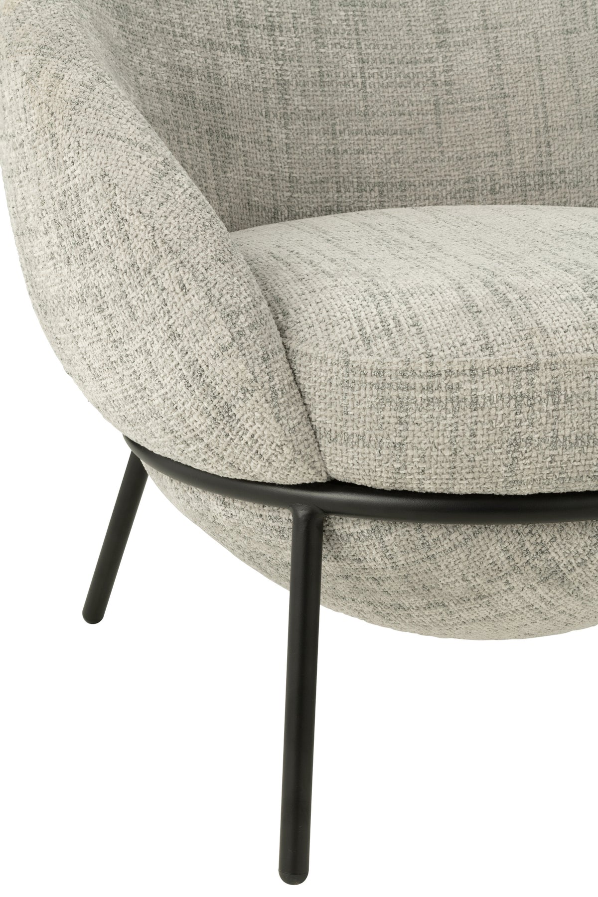 Loungstoel + krukje Napoli Grijs J-Line - Loungestoel - J-Line - livinglovely.nl