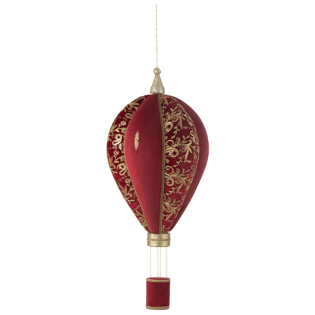 Luftballon dekoration rød/guld stor Ø49 cm x H125 cm J-Line