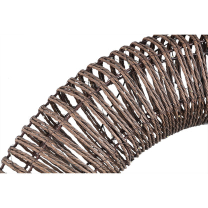 Lucis Kerstkrans LED Donkerbruin Large van PTMD, close up van het frame in rotan look