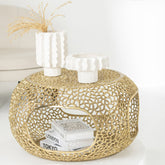 Salontafel Aluminium Goudkleurig Small J-Line - Salontafel - J-Line - livinglovely.nl