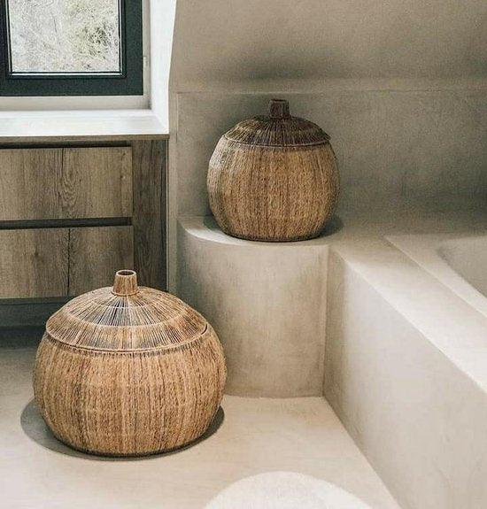 Manden Dantya Bal Jute Naturel Set van 2 - Mand - J-Line - livinglovely.nl