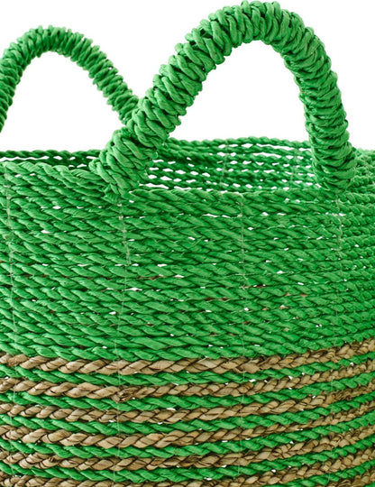 Kurve stribet raffia grøn/natur sæt med 3 J-Line