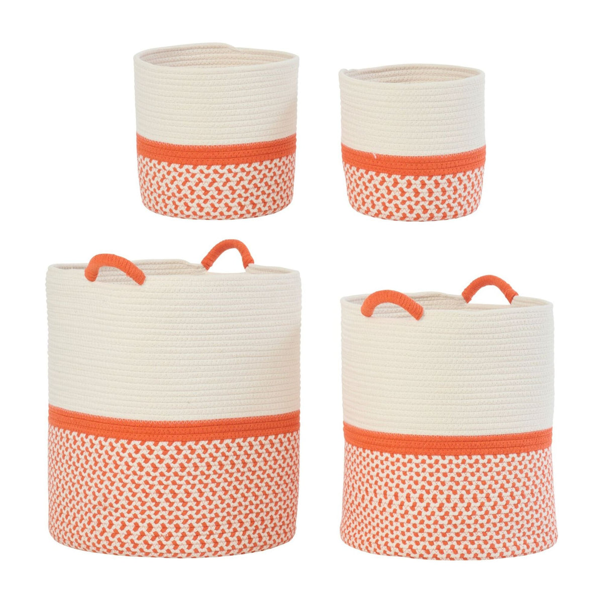 Kurve i polyester, orange/hvid, sæt med 4 stk. fra J-Line