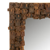 MIRROR SYMA RECYLCED WOOD/MIRROR NATURAL SMALL - - J-Line - livinglovely.nl