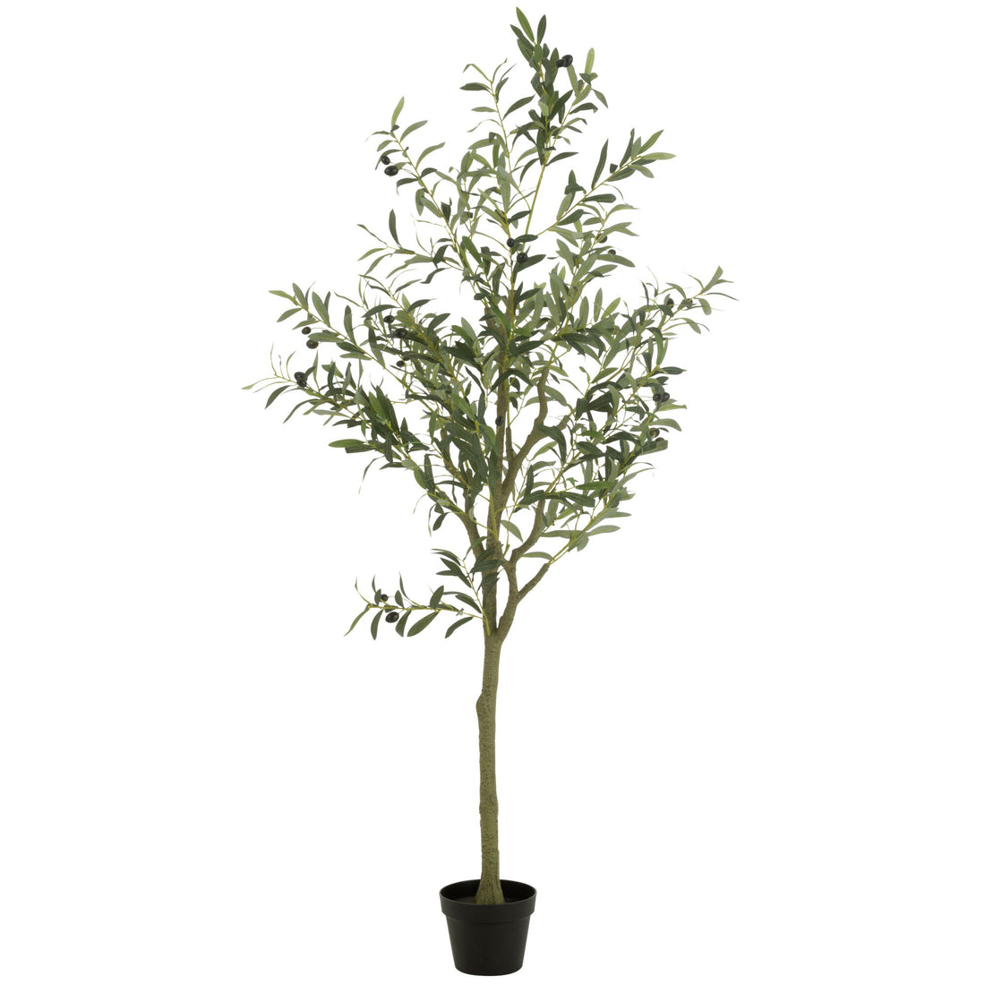 Kunstigt oliventræ i grøn plastpotte, stor, H 180 cm, J-Line