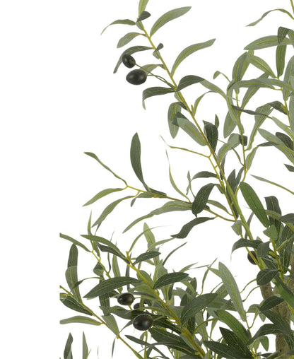 Kunstigt oliventræ i grøn plastpotte, stor, H 180 cm, J-Line