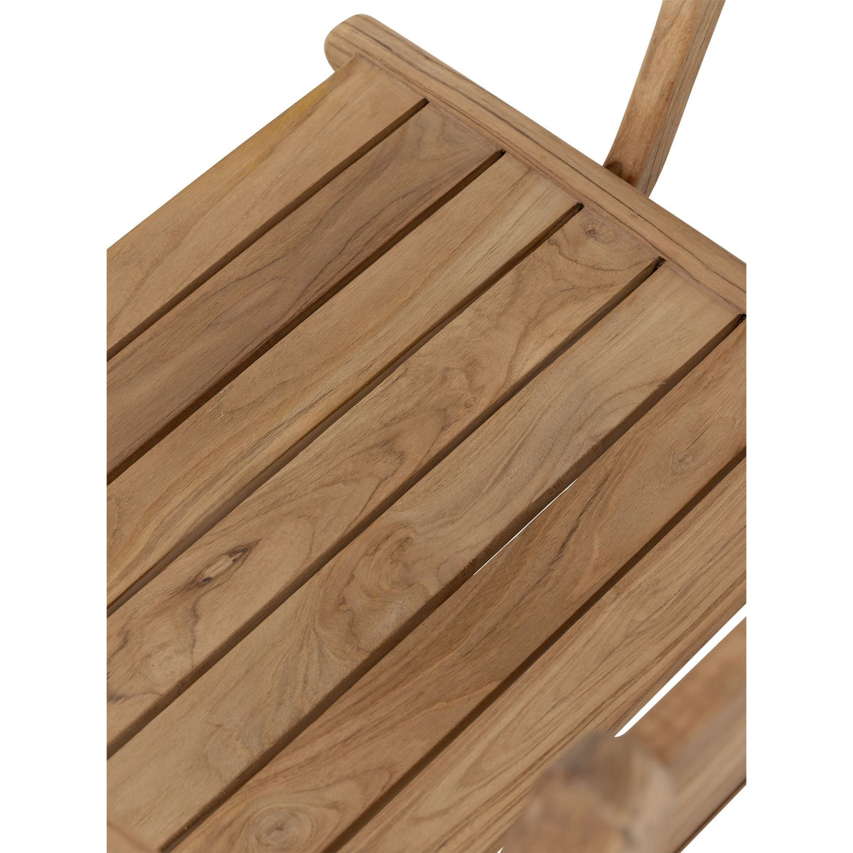 Detail rustiek teakhout fauteuil Laila MUST Living