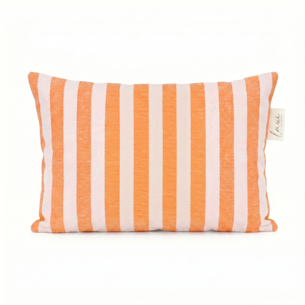 Laui Lounge outdoor kussen The Riviera Papaya 60x40 cm, oranje gestreept lendenkussen