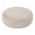 Pilo Poef Hair Stof Beige Rond Large van PTMD, lage ronde poef in beige hair stof op witte achtergrond