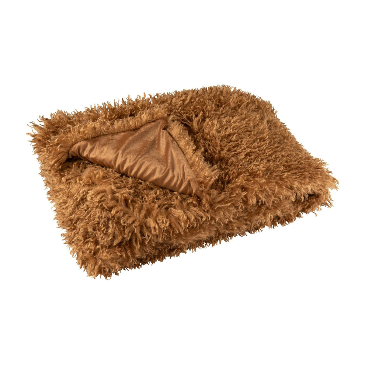 Plaid Moutie polyester brun 130 x 180 cm J-Line